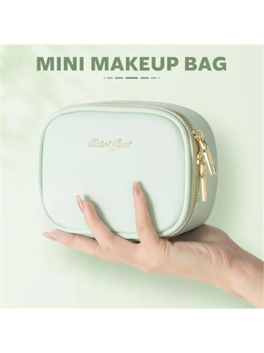 Mini Makeup Bag with Led Mirror, Small Travel Make up Bag 3 Light Modes